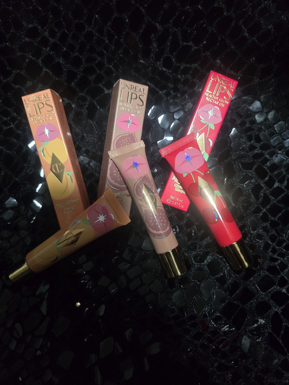 Charlotte Tilbury Unreal Lips Nourishing Lip Oil - Red, Pink, Nude Shades, BUNDL